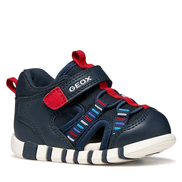 Sandały Geox. Niebieskie sandały chłopięce Geox, bez zapięcia. Za 183.99 zł.
