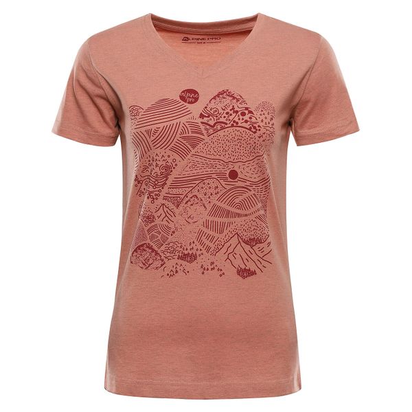 Koszulka damska Alpine Pro Grema 2. Brązowe t-shirty damskie Alpine Pro, xl, bez wzorów, z bawełny, klasyczne, bez kołnierzyka. Za 124.00 zł.