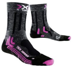 Skarpety sportowe X-Socks Trekking Summer. Szare skarpety damskie X-Socks, bez wzorów, z materiału. Za 29.49 zł.