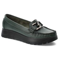 Zielone Stylowe Mokasyny Armodo Modne Obuwie Damskie. Zielone mokasyny damskie Armodo, ze skóry, biznesowe. Za 279.00 zł.