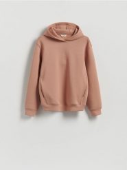 Bluza regular z kapturem - kremowy. Białe bluzy męskie Reserved, l, bez wzorów, z dzianiny, z kapturem. Za 149.99 zł.