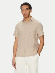 Guess Koszula M5GH26 WH7V2 Beżowy Regular Fit. Brązowe koszule męskie Guess, m, z aplikacjami, z lyocellu, bez kołnierzyka, bez ramiączek. Za 229.99 zł.