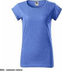 MALFINI Fusion 164 - ADLER - Koszulka damska, 160 g/m, 65% poliester, 35% bawełna, - niebieski melanż XL. Niebieskie t-shirty damskie Malfini, m, bez wzorów, z bawełny, bez kołnierzyka. Za 16.74 zł.