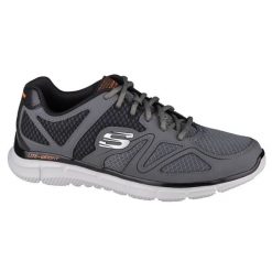 Buty sportowe Sneakersy męskie, Skechers Satisfaction-Flash Point. Szare buty sportowe męskie Skechers, bez zapięcia, trekkingowe. Za 239.99 zł.