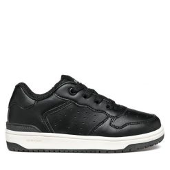 Sneakersy Geox. Czarne trampki i tenisówki chłopięce Geox, bez wzorów, bez zapięcia. Za 139.99 zł.