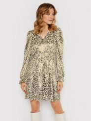 YAS Sukienka codzienna Leona 26026694 Złoty Slim Fit. Żółte sukienki damskie YAS, na co dzień, s, bez wzorów, z syntetyku, bez kołnierzyka, bez ramiączek, proste. Za 179.99 zł.