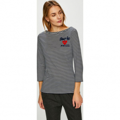 Tommy Hilfiger - Bluzka. Szare bluzki damskie Tommy Hilfiger, z bawełny, casualowe, z dekoltem w łódkę. Za 179.90 zł.