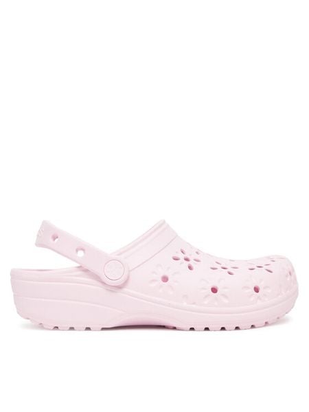 Crocs Klapki Classic Floral Cut Out Clog 210927 Różowy. Czerwone klapki damskie Crocs, bez wzorów, z tworzywa sztucznego, bez obcasa. Za 159.99 zł.