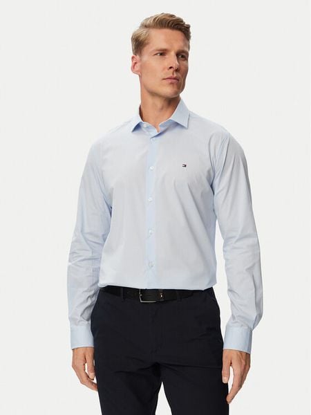 Tommy Hilfiger Koszula MW0MW43749 Niebieski Slim Fit. Niebieskie koszule męskie Tommy Hilfiger, m, bez wzorów, biznesowe, bez kołnierzyka, bez ramiączek. Za 329.99 zł.