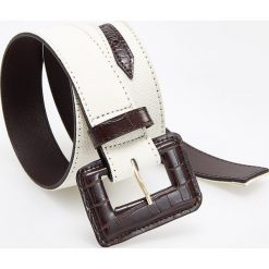 Parciany pasek z ozdobnymi elementami - Brązowy. Paski damskie marki Reserved. Za 39.99 zł.