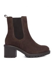 Lasocki Botki CEO-WI16-GAMMA-01 Brązowy ciemny. Brązowe botki damskie Lasocki, ze skóry, bez obcasa, na słupku, bez zapięcia. Za 249.99 zł.