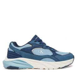 Sneakersy Calvin Klein Jeans. Niebieskie trampki i tenisówki chłopięce Calvin Klein Jeans, bez wzorów, z jeansu, bez zapięcia. Za 219.99 zł.