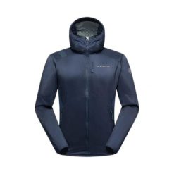 Kurtka turystyczna z kapturem La Sportiva Across Lite. Niebieskie kurtki męskie La Sportiva, xl, bez wzorów, z materiału, z kapturem. Za 946.65 zł.
