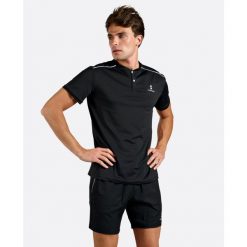Koszulka polo męska Pro Flex. Czarne koszulki polo męskie NORDICDOTS, l, bez wzorów, bez ramiączek. Za 360.00 zł.