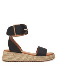 DeeZee Espadryle QS276-1 Czarny. Czarne sandały damskie DeeZee, bez wzorów, z materiału, bez obcasa, bez zapięcia. Za 139.99 zł.