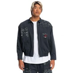 Kurtka wiatrówka męska Quiksilver x Stranger Things Mens Upside Down. Szare kurtki męskie Quiksilver, l, bez wzorów, z softshellu, sportowe, bez kaptura. Za 312.00 zł.