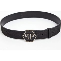 PASEK PHILIPP PLEIN. Czarne paski damskie Philipp Plein, bez wzorów, ze skóry. Za 1,649.00 zł.