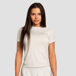 Koszulka damska bieganie krótki rękaw szara Pulse X. Szare koszulki sportowe damskie GYMBEAM, xl, bez wzorów, z materiału, klasyczne, bez kołnierzyka. Za 63.90 zł.