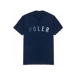 Koszulka turystyczna męska Poler State Tee. Niebieskie koszulki sportowe męskie POLER, m, bez wzorów, z bawełny, bez kołnierzyka, bez ramiączek, trekkingowe. Za 102.00 zł.
