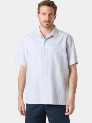 Koszulka Męska Helly Hansen Shore Ss. Niebieskie koszulki sportowe męskie Helly Hansen, na lato, m, bez wzorów, z bawełny, bez kołnierzyka, bez ramiączek, trekkingowe. Za 372.00 zł.