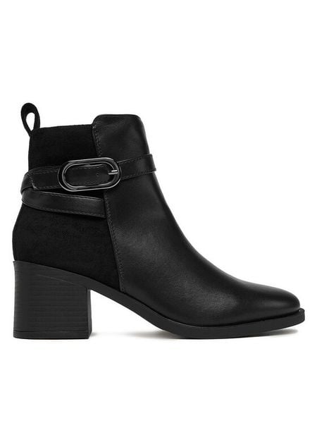 Clara Barson Botki CEO-LM32618-T11 Czarny. Czarne botki damskie Clara Barson, z materiału, bez obcasa, na płaskiej podeszwie, bez zapięcia. Za 169.99 zł.