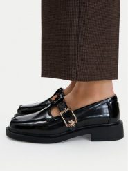 U.S. Polo Assn. Półbuty EO-PALOMA001W/GY1 Czarny. Czarne półbuty damskie U.S. Polo Assn., bez wzorów, ze skóry, bez obcasa, na płaskiej podeszwie, bez zapięcia. Za 259.99 zł.