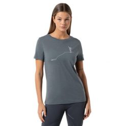 Koszulka damska z merino Super.Natural Women's Berggluck Tee z krótkim rękawem. Szare koszulki sportowe damskie super.natural, l, bez wzorów, bez kołnierzyka, bez ramiączek. Za 216.50 zł.