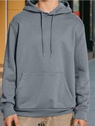 Bluza hoodie basic - niebieski. Niebieskie bluzy męskie Sinsay, l, bez wzorów, bez kaptura. Za 59.99 zł.