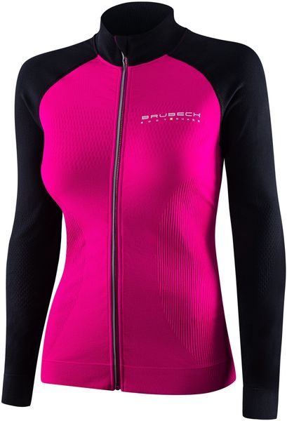 LS1352W Bluza damska ATHLETIC fuksjowy/czarny L. Czarne bluzy damskie Brubeck, l, bez wzorów, bez kaptura. Za 269.44 zł.