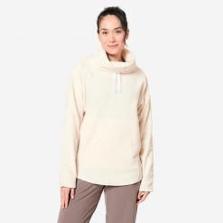 Bluza Do Jogi I Relaksacji Damska Polarowa Beżowa Kimjaly. Brązowe bluzy sportowe damskie KIMJALY, m, bez wzorów, z bawełny, bez kaptura, na fitness i siłownię. Za 139.99 zł.