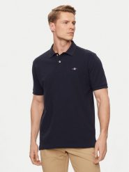 Gant Polo Shield 2210 Granatowy Regular Fit. Niebieskie koszulki polo męskie GANT, m, bez wzorów, z bawełny, bez ramiączek. Za 329.99 zł.