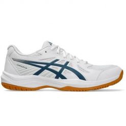 Buty siatkarskie męskie Asics Upcourt 6. Białe buty sportowe męskie Asics, z materiału, bez zapięcia, do siatkówki. Za 361.00 zł.