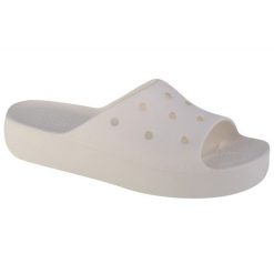 Klapki Crocs Classic Platform Slide 208180-100 białe. Białe klapki damskie bez wzorów, sportowe, bez obcasa. Za 294.61 zł.