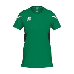 Damska Koszulka Errea Corinne. Czarne koszulki sportowe damskie ERREA, s, bez wzorów, z materiału, bez kołnierzyka, bez ramiączek, do piłki nożnej. Za 191.50 zł.