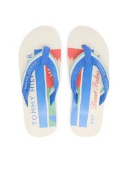 Tommy Hilfiger Japonki Patch Hilfiger Beach Sandal FM0FM05903 Niebieski. Niebieskie klapki męskie Tommy Hilfiger, z materiału. Za 169.99 zł.
