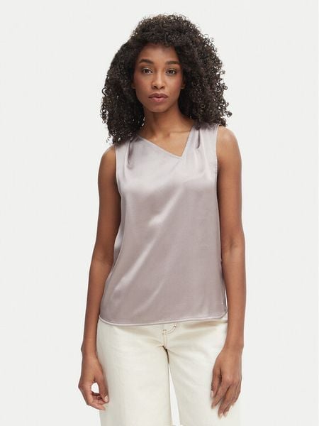 Calvin Klein Bluzka LV044F144G Szary Regular Fit. Szare bluzki damskie Calvin Klein, m, bez wzorów, z syntetyku, bez kołnierzyka, bez ramiączek. Za 281.99 zł.