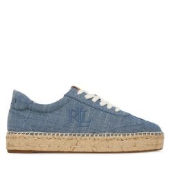 Espadryle LAUREN RALPH LAUREN. Niebieskie espadryle damskie Lauren Ralph Lauren, bez wzorów, bez obcasa, bez zapięcia. Za 729.99 zł.