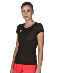 Arena KOSZULKA DAMSKA TECHNICZNA WOMEN GYM S/S MESH SOLID 000936500 BLACK ROZMIAR S. Czarne t-shirty damskie Arena, s, bez wzorów, z meshu, bez kołnierzyka. Za 73.50 zł.