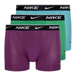 Bokserki męskie Nike Everyday Cotton Stretch Trunk 3 pary. Fioletowe bokserki męskie Nike, m, bez wzorów, z bawełny. Za 129.99 zł.