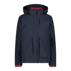 Kurtka puchowa z odpinanym kapturem dla kobiet CMP. Czerwone kurtki damskie CMP, bez wzorów, z puchu. Za 642.75 zł.