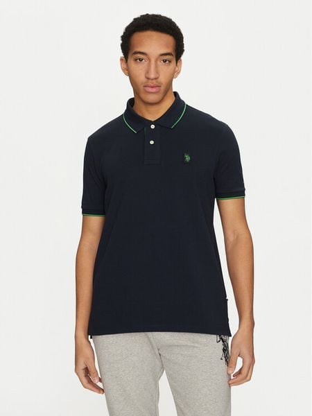 U.S. Polo Assn. Polo MUP3508 Granatowy Regular Fit. Niebieskie koszulki polo męskie U.S. Polo Assn., m, bez wzorów, z bawełny, bez ramiączek. Za 139.99 zł.