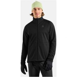 Kurtka przeciwwiatrowa Odlo Jacket ESSENTIAL WARM. Czarne kurtki męskie Odlo, na zimę, m, bez wzorów, z dzianiny, bez kaptura. Za 426.50 zł.
