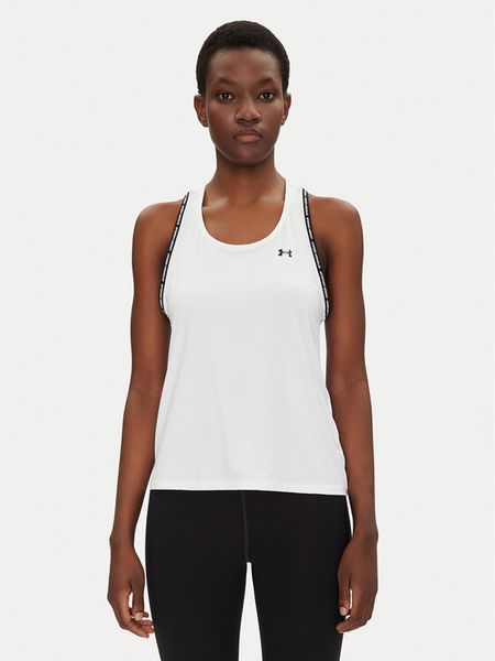 Under Armour Top Tech Knockout 1389851 Biały Regular Fit. Białe koszulki sportowe damskie Under Armour, xl, bez wzorów, z syntetyku, bez kołnierzyka, bez ramiączek, na fitness i siłownię. Za 99.99 zł.
