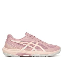 Buty halowe Asics. Czerwone obuwie sportowe damskie Asics, bez wzorów. Za 399.99 zł.