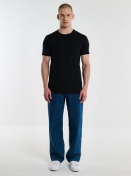 Koszulka męska z krótkim rękawem czarna Classac 906. Czarne t-shirty męskie Big Star, na zimę, l, bez wzorów, z bawełny, bez kołnierzyka. W wyprzedaży za 89.99 zł.