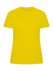 Clique Classic OC-T Women T‑shirt z bawełny organicznej – lemon. Żółte t-shirty damskie CLIQUE, xs, bez wzorów, z bawełny, klasyczne, bez kołnierzyka. Za 117.93 zł.