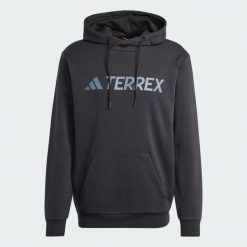 Bluza z kapturem Terrex Multi Large Logo. Czarne bluzy męskie Adidas, s, bez wzorów, z bawełny, z kapturem. Za 299.00 zł.