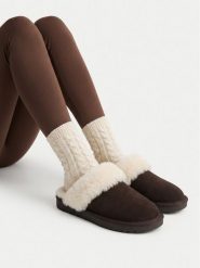 Badura Kapcie EO-MADISON-TS6333-01 Brązowy ciemny. Brązowe kapcie damskie Badura, bez wzorów, ze skóry. Za 159.99 zł.