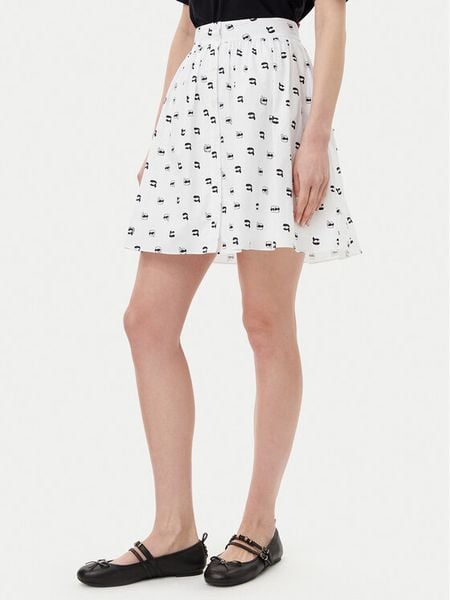 KARL LAGERFELD Spódnica trapezowa A2W12029 Biały Regular Fit. Białe spódnice damskie KARL LAGERFELD, bez wzorów, z bawełny, trapezowe. Za 579.99 zł.
