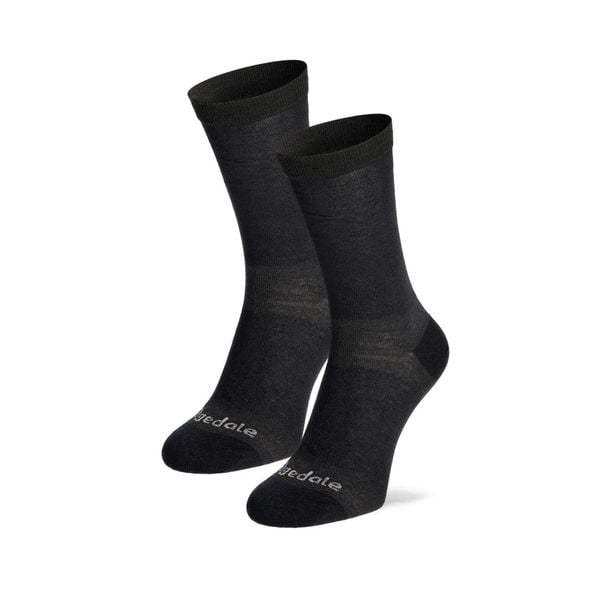 Skarpetki trekkingowe męskie Bridgedale Base Layer Coolmax Liner 2 pary. Czarne skarpety męskie Bridgedale, bez wzorów, z elastanu. Za 104.99 zł.